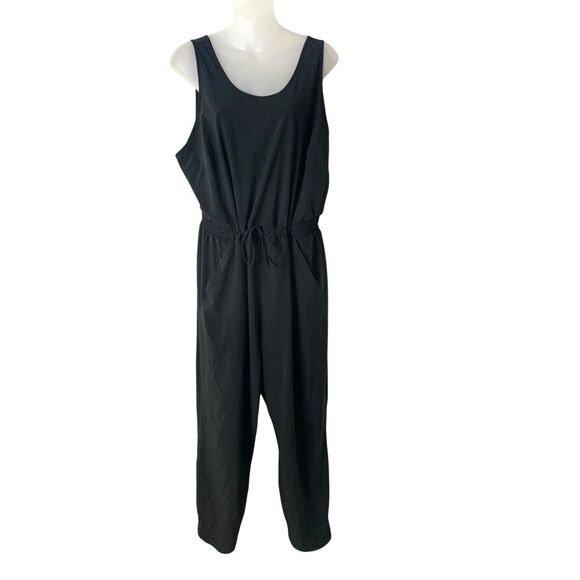 All In Motion Jumpsuit Women's XL Black Athletic Sleeveless Pockets Drawstring - Picture 7 of 10